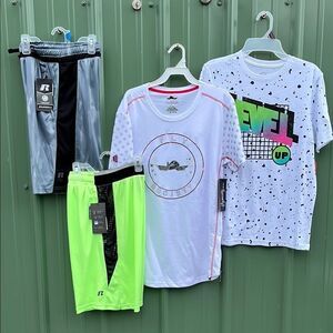 Boys Active Short Sleeve T-Shirts & Shorts 4-Piece Bundle Size 14/16